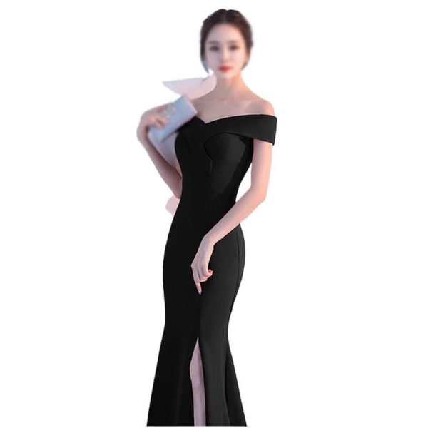 Evening Gown Long Dress Shoulder Dress Long Dress Dinner Slim Dress Wedding