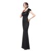 Classic Black Dinner Dresses Sexy Slash Neck One Shoulder Ruffles Evening Gowns Women Elegant Party Maxi Skirt
