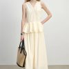 Women's Ruffle Sleeveless Top and Skirt Set 2025 Summer Holiday Dressy Outfits for Summer