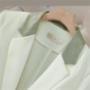 Women Black Beige Patchwork Jacket and Suits Pants Spring Summer Office Lady Elegant 2 Piece Sets High End Outfits