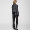 Women's 2-Piece Suit Wide Herringbone Notch Lapel Double Breasted Buttons Jacket Leather Pants Work Meeting