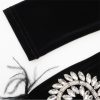 Blacks Long-sleeveds Skirts with Diamonds Highs Waist Thin and Hip Dinner Dress