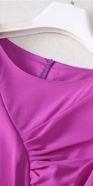 Women’S Round Neck Solid A Line Dress Summer Short Sleeve Midi Casual Party Robe for Evening Party