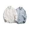 Casual Shirt Fashion Lapel Cotton Long Sleeve Cardigan Breathable Sweat-Wicking Business Workwear Shirt(OneColor,Large)