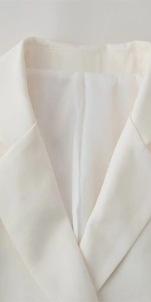 Women's Elegant Romantic Short Sleeve Blazer Skirt Set Lapel Buttoned Suit Pleated Skirt Set