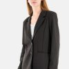 Women's IHKATE Casual Long Sleeve Lapel Collar Buttons Work Office Suit Blazer Jacket with Pockets