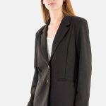 Women's IHKATE Casual Long Sleeve Lapel Collar Buttons Work Office Suit Blazer Jacket with Pockets