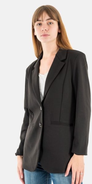 Women's IHKATE Casual Long Sleeve Lapel Collar Buttons Work Office Suit Blazer Jacket with Pockets