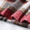 Womens Wool Plaid Mini Skirt Fall Winter High Waisted Bodycon Pencil Skirt