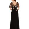 Women's Beaded Crepe Long Dress
