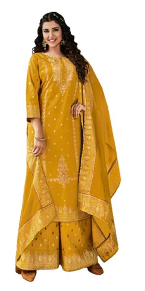 Summer Soft cotton hand work Sharara Suit For Woman Stitched 8159 (3, m)