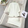 Women Black Beige Patchwork Jacket and Suits Pants Spring Summer Office Lady Elegant 2 Piece Sets High End Outfits