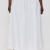 Women's Smocked-Waist Poplin Midi Skirt