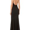 Women's Camden Sleeveless Halter Plunging Long Stretch Gown