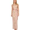 Women's Cascading Floral COLMN GWN, Merlot Multi/Nude