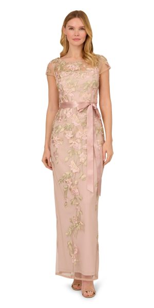 Women's Cascading Floral COLMN GWN, Merlot Multi/Nude