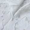 Women Sexy Hollow Out Lace Long Stand Collar Short Sleeve High Waist Elegant Dinner Dress