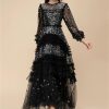 Elegant Summer High Waist Slim Fit Maxi Dress Women's Cascading Ruffle Gown Casual Lace Formal Cocktail Flowing Long Skirt