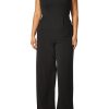 Women's Sleeveless Neckline Cutout Jumpsuit With Pockets