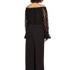 Womens Lace and Crepe Jumpsuit