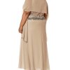 Women's Plus Size Long Sleeveless Antique Dress with Scarf