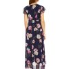 womens Floral Print Metallic Jumpsuit