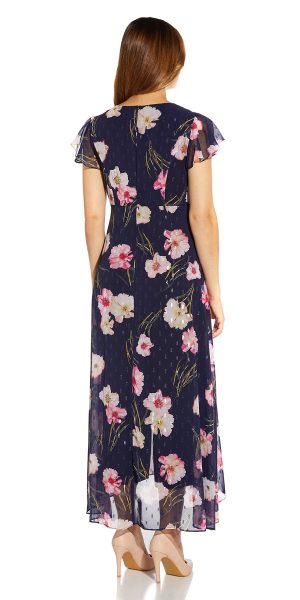 womens Floral Print Metallic Jumpsuit
