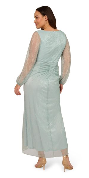 Women's Metallic Mesh Gown