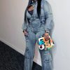 Women's Two Piece Denim Outfits Long Sleeve Cropped Jean Jacket Cargo Pants with Pockets Y2K Tracksuit Set