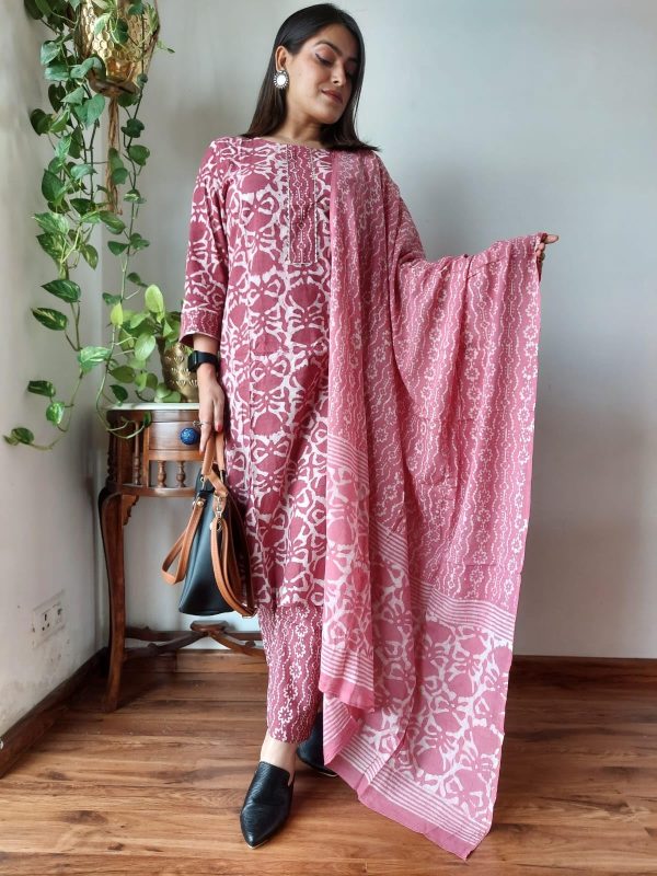 Indian Stylish Black Summer Wear Cotton Suits With Hand Block Print Work For Woman 6448 (2, M)