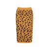 Women's Knitted Vest Skirt Sets, 1960s Mod Style Retro Leopard Green Tank Yellow Straight Skirt 2 Piece Sets Summer