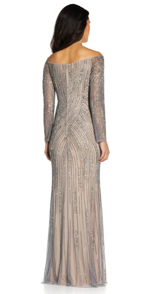 Women's Beaded Off Shoulder Gown