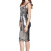 Women's Sloane Rounded V Neck Bodycon Midi Dress