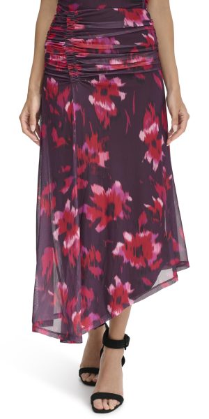 Women's Printed Angle Hem Skirt