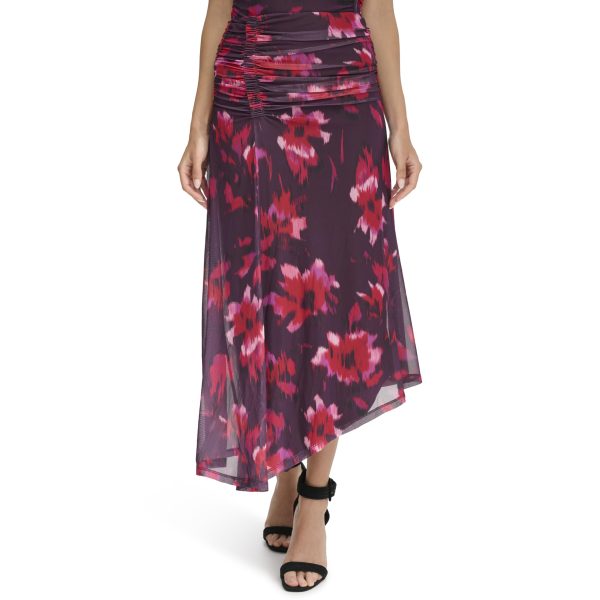 Women's Printed Angle Hem Skirt