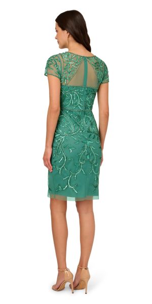 Women's Short Cut Out Beaded Sheath