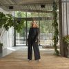 Womens Lace and Crepe Jumpsuit