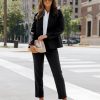 Women's Two Piece Sets Pants Suits Dressy Business Casual Outfits Professional Blazer Pantsuits Set Work Office