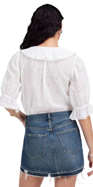 Women's 5 Pocket Postage Stamp Denim Mini in Croswell