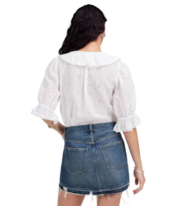 Women's 5 Pocket Postage Stamp Denim Mini in Croswell