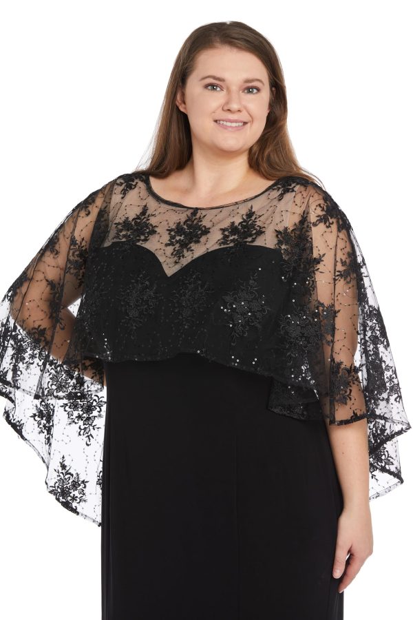 Womens Plus Sequined Long Evening Dress