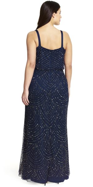 Women's Long Beaded Blouson Gown