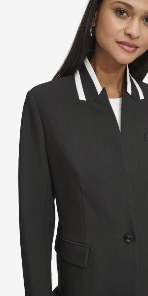 Women's Business Casual Contrast Collar Suit Blazer