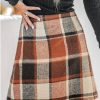 Women High Waist Plaid Skirt Bodycon Pencil Mini Skirts