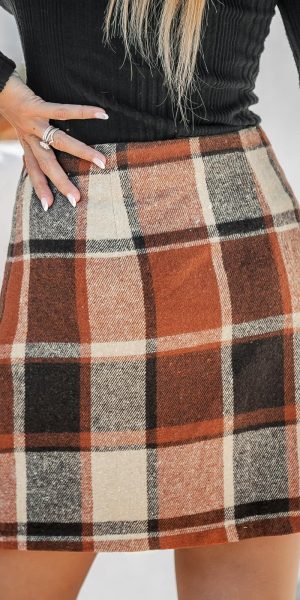 Women High Waist Plaid Skirt Bodycon Pencil Mini Skirts