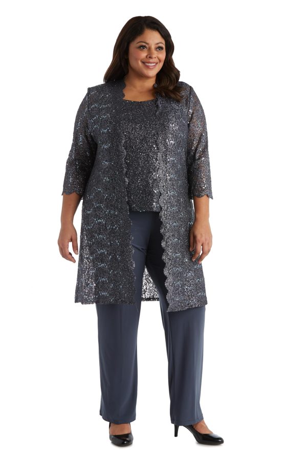 Women's Scallop Lace Duster Pant Set