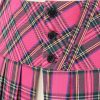 Mini Plaid Pleated Skirt Women's US Size Low Waist Slit Schoolgirl Uniform