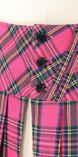 Mini Plaid Pleated Skirt Women's US Size Low Waist Slit Schoolgirl Uniform